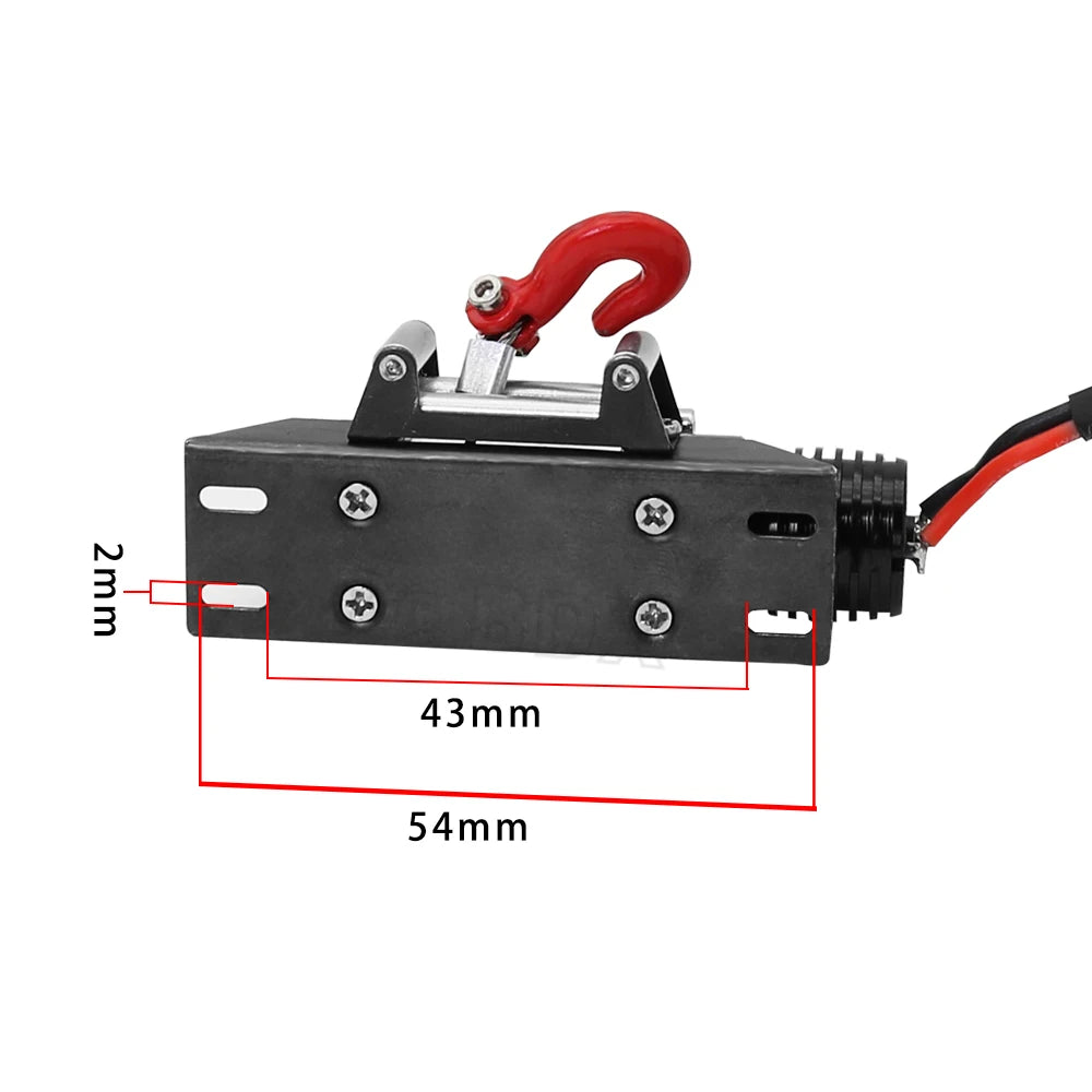 RC Car Metal Steel Wired Automatic Simulated Winch for 1/10 RC Crawler Car Axial SCX10 II III RBX10 D110 D90 TRX4 TRX6