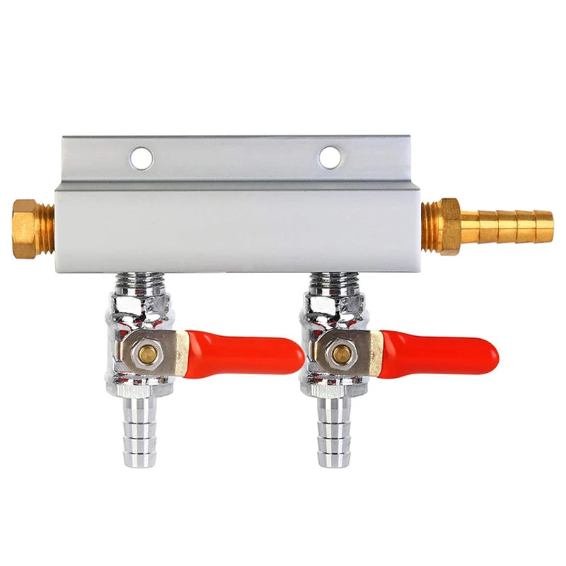 Multi-way CO2 Gas Distribution Manifold Splitter, 2/3/4 Way Home Brew Check Valves Draft Beer Kegerator 5/16 Barb,9mm fittings