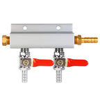 Multi-way CO2 Gas Distribution Manifold Splitter, 2/3/4 Way Home Brew Check Valves Draft Beer Kegerator 5/16 Barb,9mm fittings