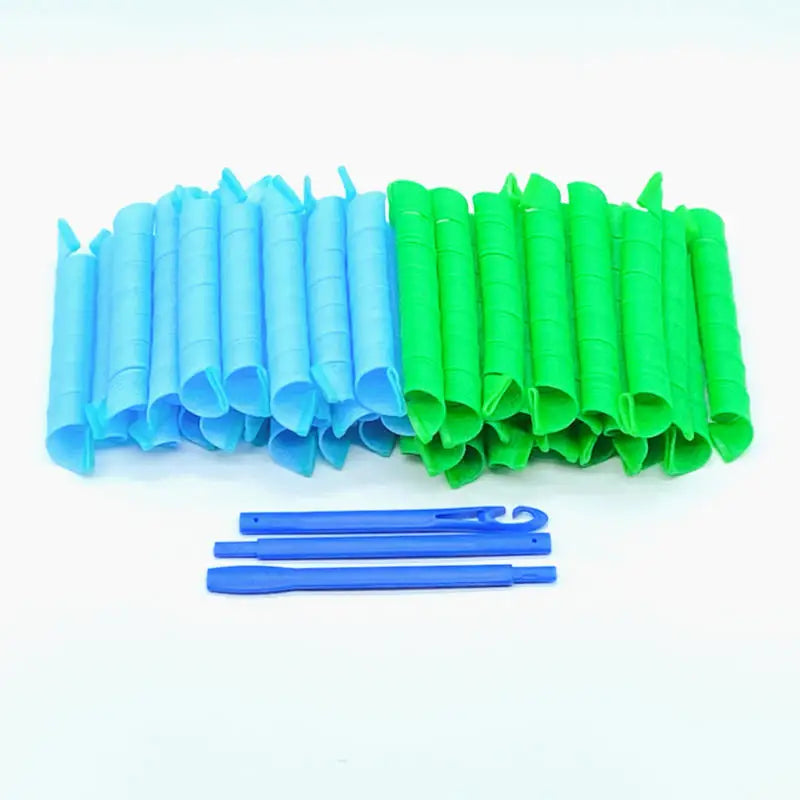 No-Heat Spiral Hair Curlers Set 40pcs Magic Curling Rollers, 45/50/55cm for Long Hair