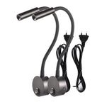 2pcs светильн Hotel Bedside Working Study Reading Wall Lamp sconces 3W Book Lamp Night light fixtures Spot LED EU US Plug Cord