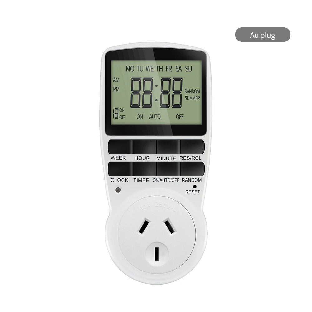 12/24 Hour Electronic Digital Timer Switch EU UK US AU FR Plug Programmable Timing Socket Kitchen Timer Outlet Timer Control