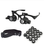2.5X 4X 6X 8X 10X 15X 20X 25X Double Eye Loupe Head Wearing Head-Mounted Repair Jeweler Watch Clock Magnifier