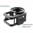 PULUZ for GoPro HERO12 11 Black 10 9 Black Thicken Housing Shell CNC Aluminum Alloy Protective Cage with Frame & 52mm UV Lens