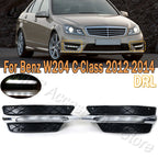 PMFC Front Bumper Grilles Molding LED Fog Light Daytime Running Light Fog Lamp For Mercedes-Benz W204 C-Class 2012 2013 2014