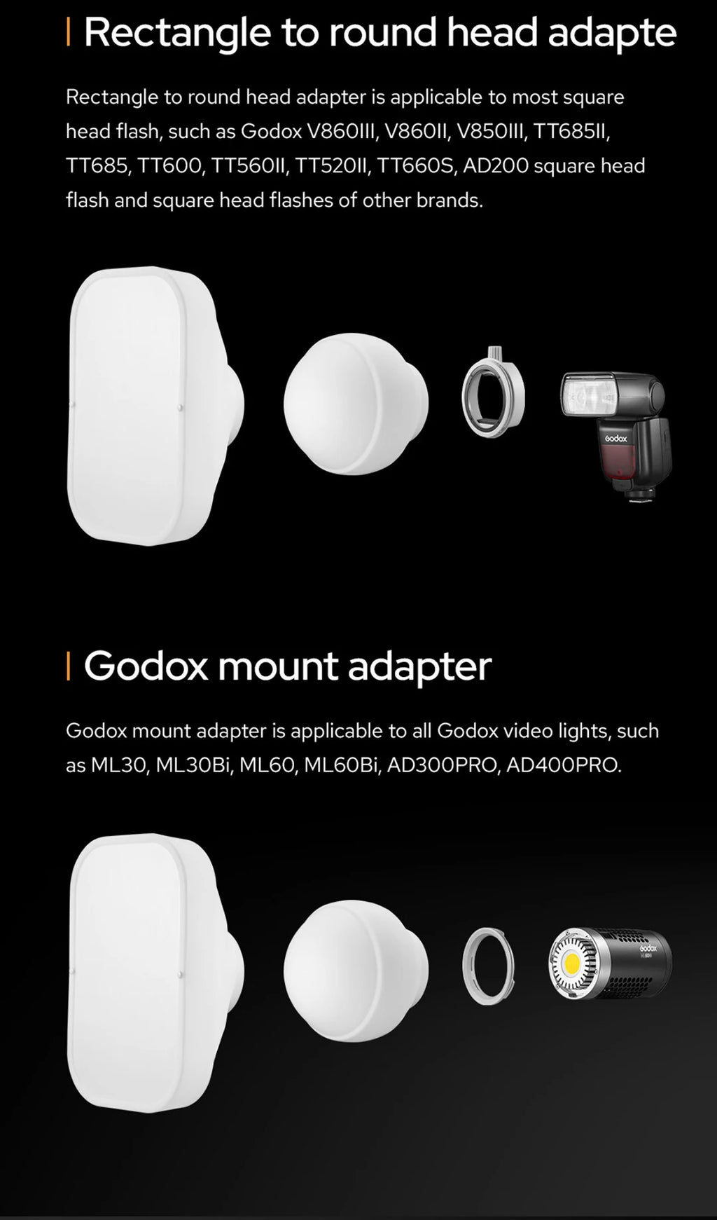 Godox ML-CD15 ML-CS162 Diffusion Dome Soft Tent for V1 AD100Pro AD200Pro TT685II TT600 V860III AD300Pro AD400Pro ML30 ML60 ML100