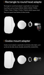 Godox ML-CD15 ML-CS162 Diffusion Dome Soft Tent for V1 AD100Pro AD200Pro TT685II TT600 V860III AD300Pro AD400Pro ML30 ML60 ML100