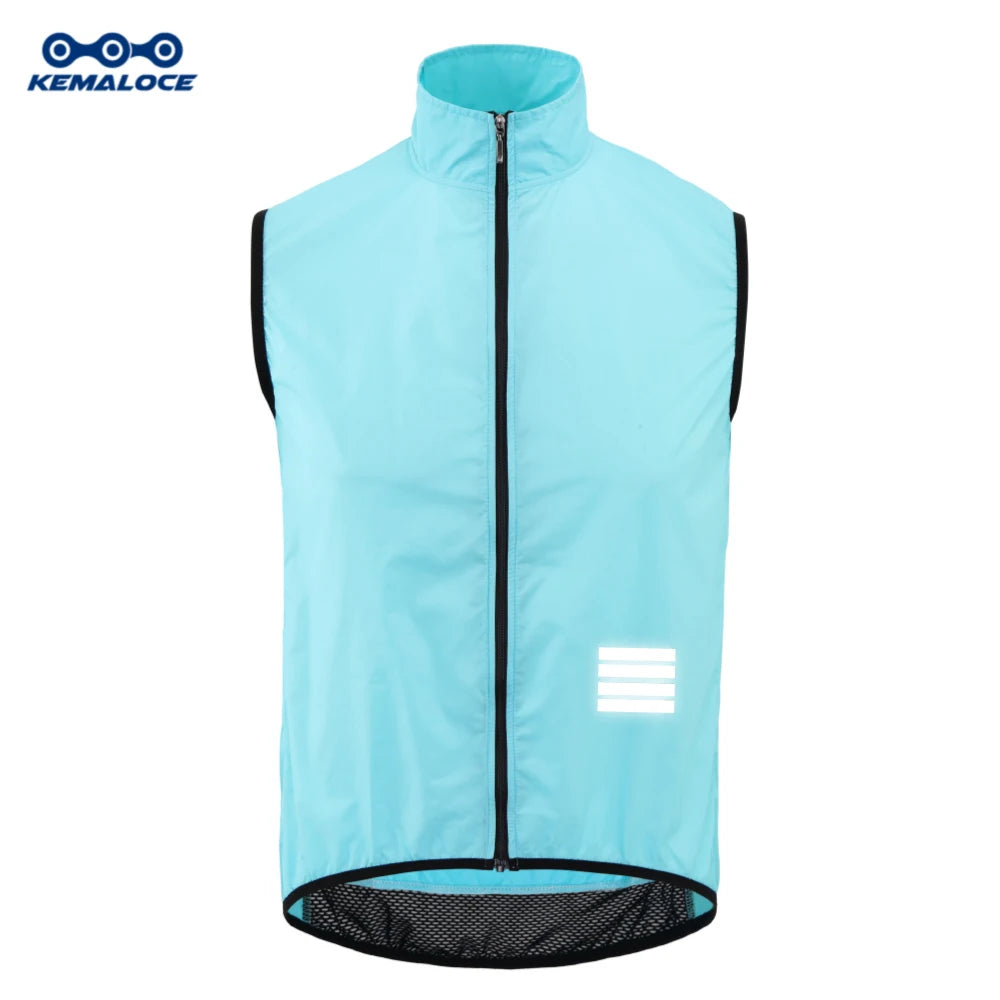 KEMALOCE Cycling Vest Wind Navy Blue Men 2023 Sleeveless Bicycle Gilet Black Lightweight Outdoor Windproof MTB Sports Wind Vest