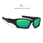 KDEAM Polarized Sports Sunglasses KD0623, Stress-Resistant Shield Lens, Black Frame