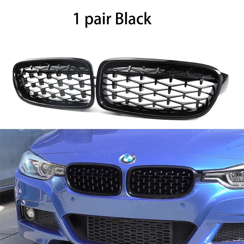 Diamond Front Bumper Kidney Grill Double Slat Racing Sport Grille for BMW 3 series F30 F31 F35 2011-19 Car Accessories