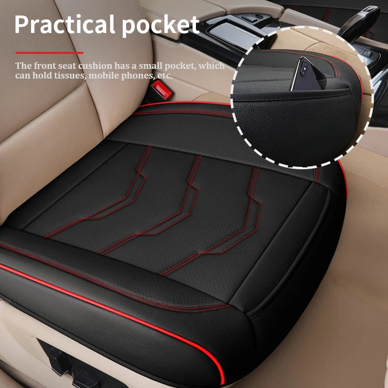 SEAMETAL Luxury Car Seat Cover PU Leather Seat Cushion Covers Universal Auto Interior Seats Protection Pad Mat Four Seasons