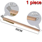 SHANGPEIXUAN Professional Pizza Oven Copper Brush Scraper Household Grill Brass Cleaning Brush with 21 inch Aluminium Handle