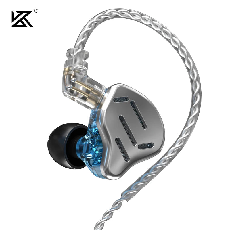 KZ ZAX Headset 16 Units HIFI Bass In Ear Monitor Hybrid technology Earphones Noise Cancelling Earbuds 7BA+1DD Sport Headphones