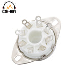 10pcs 8-Pin Octal Ceramic Tube Socket Valve Base for KT88 EL34 6L6 6V6 6SN7, Gold/Tin Plated
