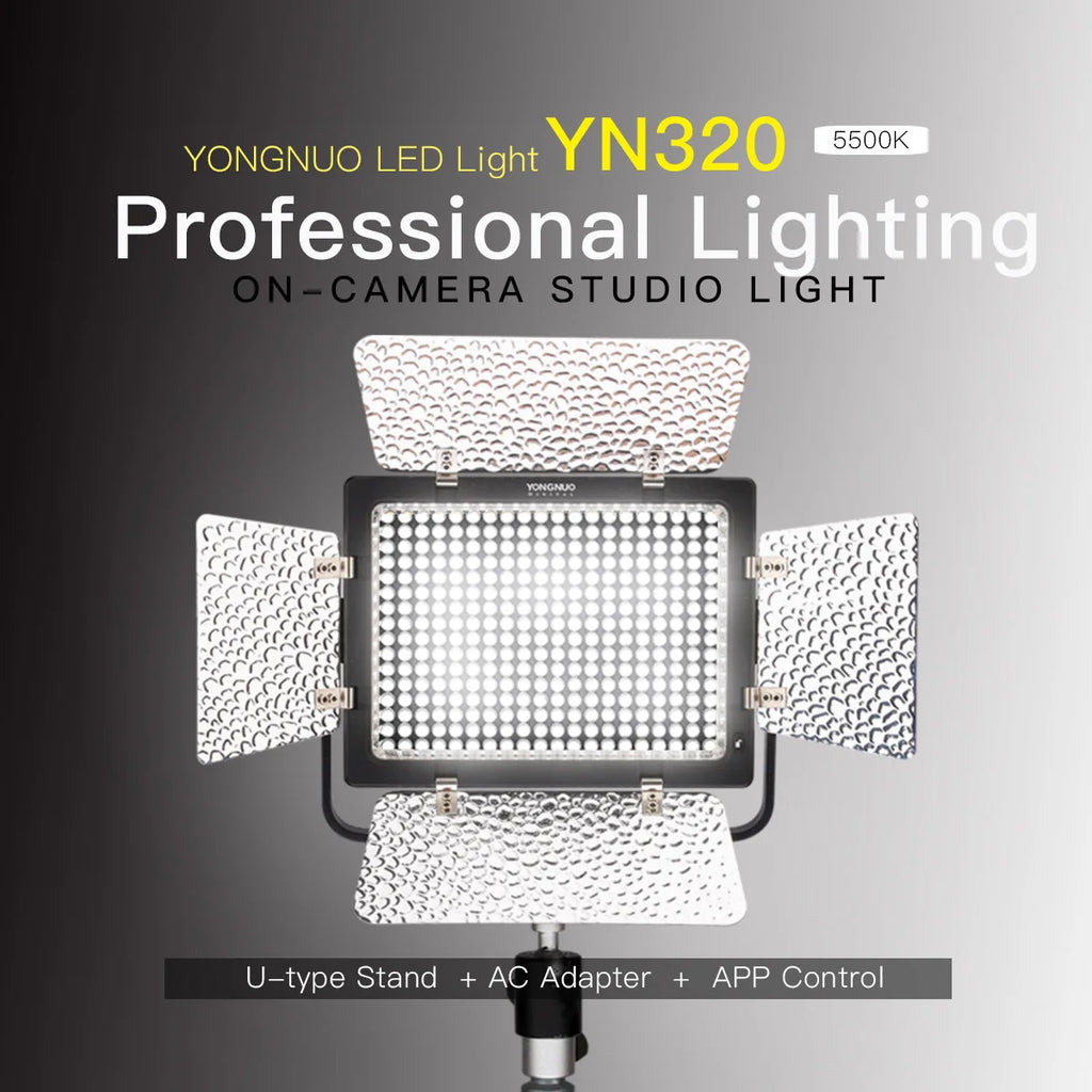 YONGNUO YN320 5500K Color Temperature Professional LED Video Light with APP Control for Canon Nikon Sony Olympus DSLR Cameras