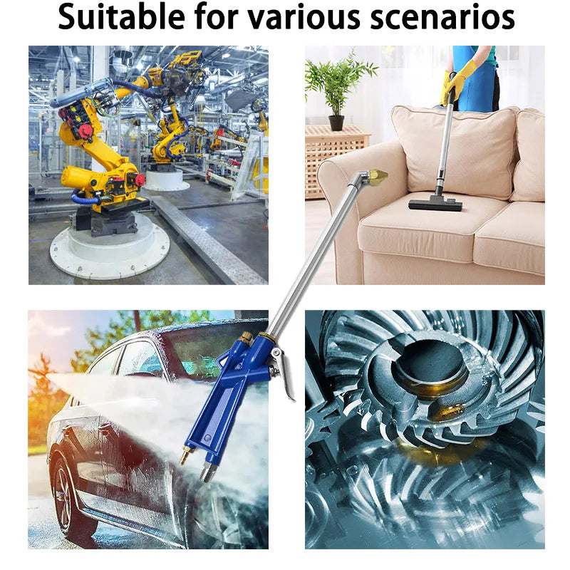 Air Blowing Gun Pneumatic Engine Cleaning Gun with 4-foot Hose Degreaser Spray Tool Kit Siphon Spray Gun for Car Cleaning