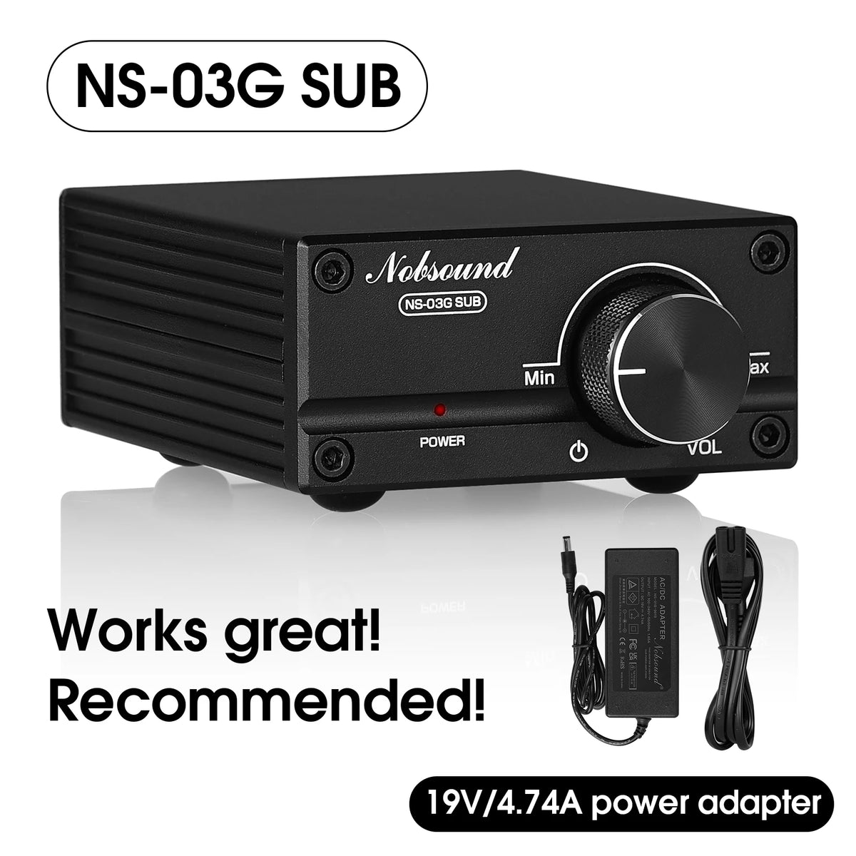 Douk Audio NS-03G Mini 100W Subwoofer / Full Frequency Mono Channel TPA3116 Digital Amplifier Desktop Audio Power Amp