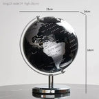 Small Black & Gold / Black & Silver Globe — An Educational World Globe Designed for Learning; An Ideal Desktop Accent for Home a