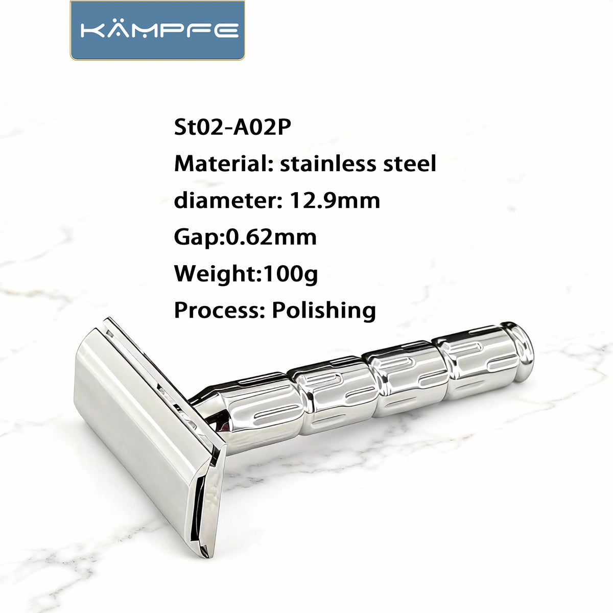 Kampfe CNC processing stainless steel safety polished  shaver Men's razor gifts women hair Manual double-edgedremoval