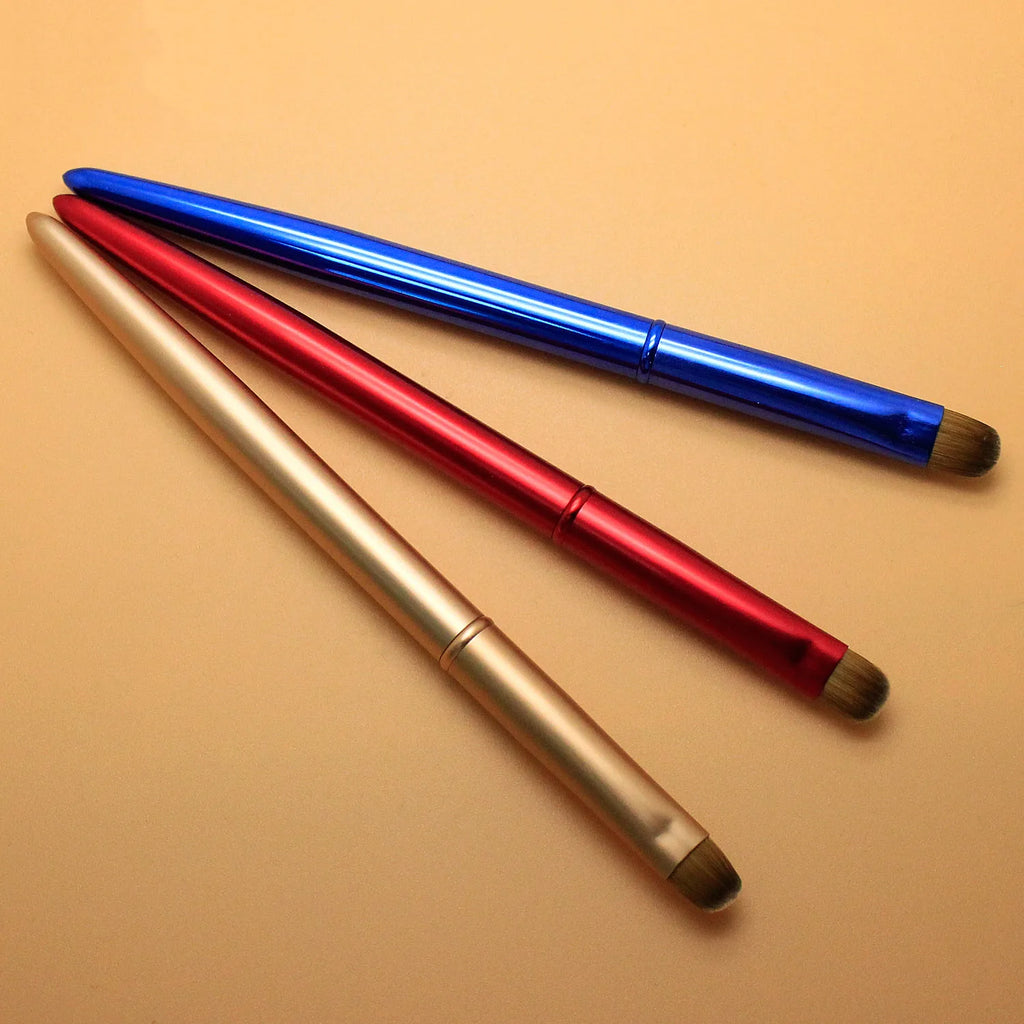 French nail art brush for acrylic & UV gel, elegant handle, blue/red/light gold styles