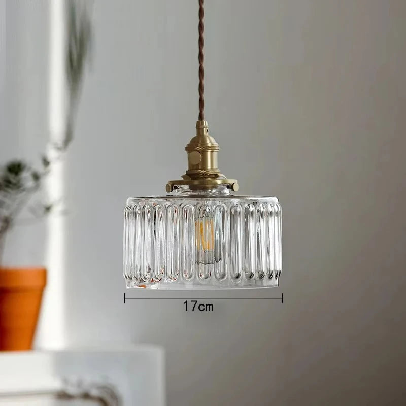 Nordic glass pendant light, green or clear, 15-25cm shade, LED 4W optional
