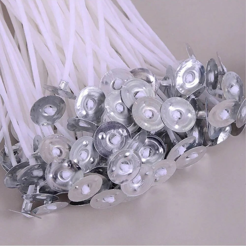 50 PCS 6-20cm Candle Wicks Smokeless Wax Pure Cotton Core for DIY Candle Making Pre-Waxed Wicks Party Supplies Home Decoration