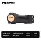 TOSEEK K04 Black Matte Carbon Fibre Stem MTB Bike Road Mountain Bicycle Stem 31.8mm Handlebar Stems 70/80/90/100/110/120/130mm