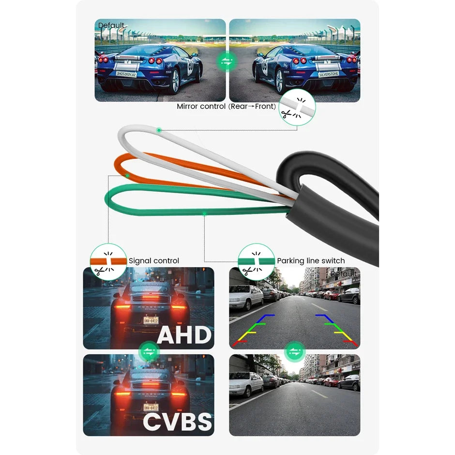GreenYi AHD 1920x1080P Car Rear View Camera Full HD Night Vision 170° Fisheye Lens Vehicle Reversing Front Cam C818