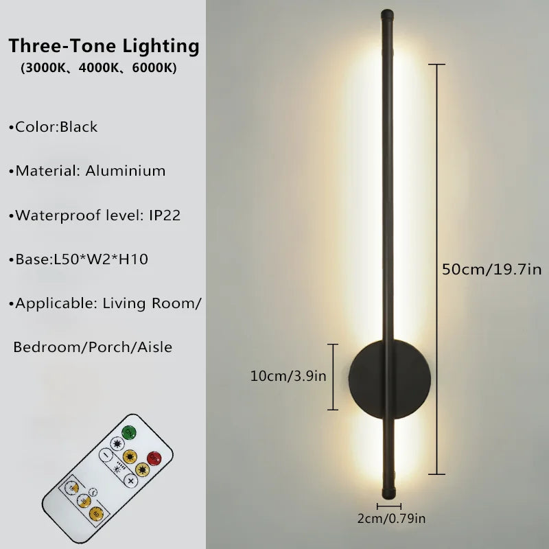Magnetic Rechargeable 50 Wall Lamp Black Gold For Living Room Bedroom Hallway Study Stairwell Cloakroom LED Lighting Wiring Free