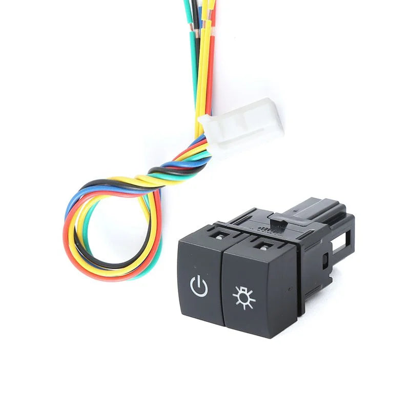 1 PC Green LED Car Dual Switch Fog Lights Radar Power Supply LED DRL Headlight On Off Switch Button Fit for Nissan X-TRAIL 2023