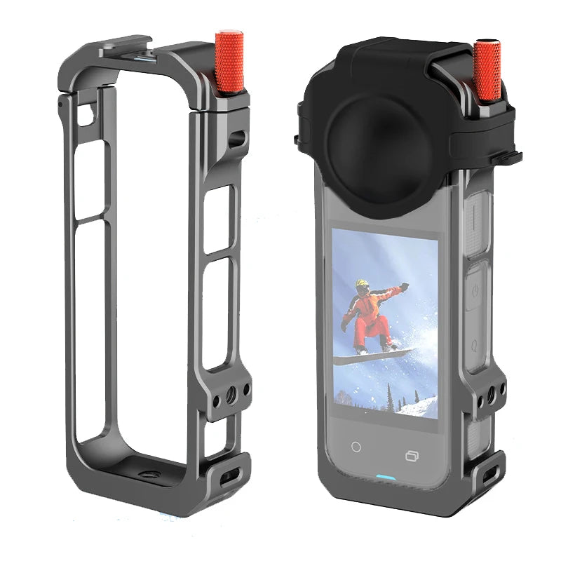 Aluminum Protective Frame for Insta360 X4 Metal Durable Housing Cage with Cold Shoe Mount for Insta 360 X4 Camera Accessories