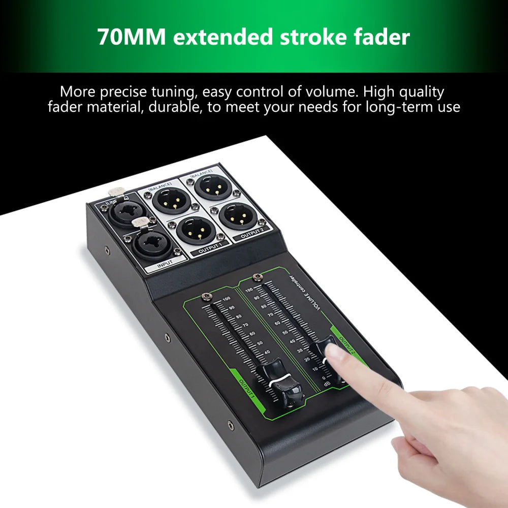 Passive Monitor Volume Controller XLR Input Output Passive Stereo Controller No Loss Volume Adjustment Controller Plug & Play