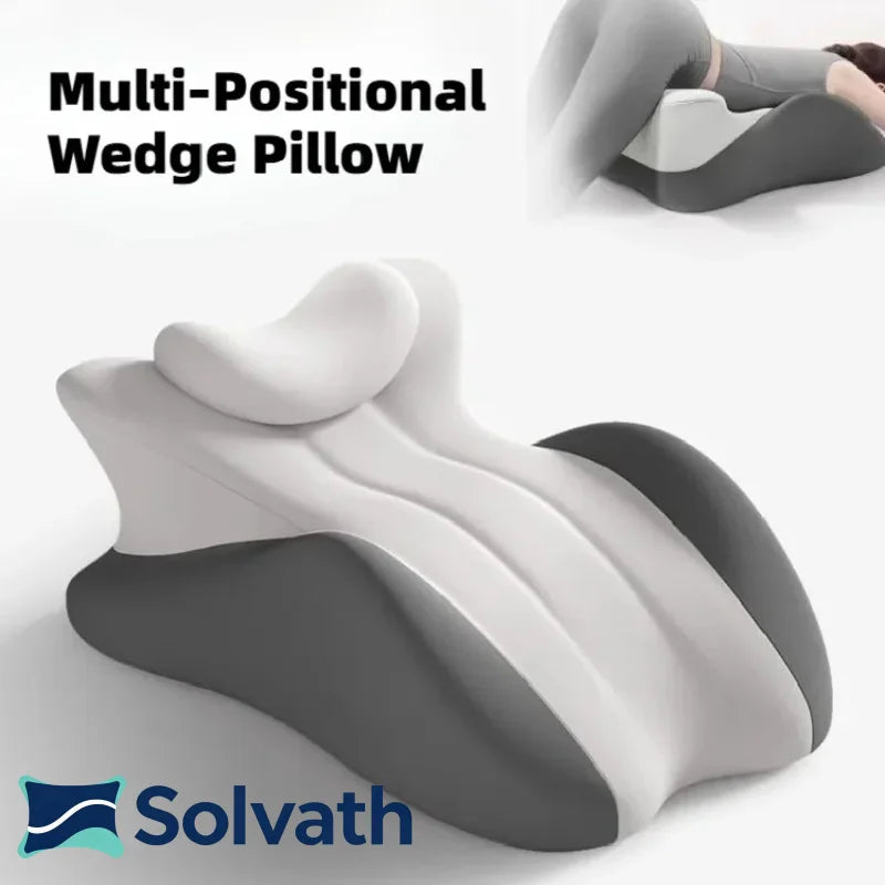 Multi-Positional Wedge Pillow Memory Foam Ergonomic Prone Pillow with Removable Cover Couple Bed Pillow for Body Pain Relief