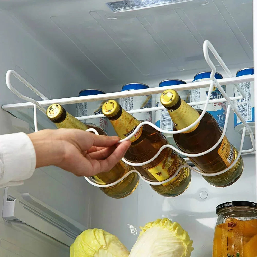 Refrigerator Bottle Organizer Rack Shelf Insert, Beer & Wine Holder, Style A