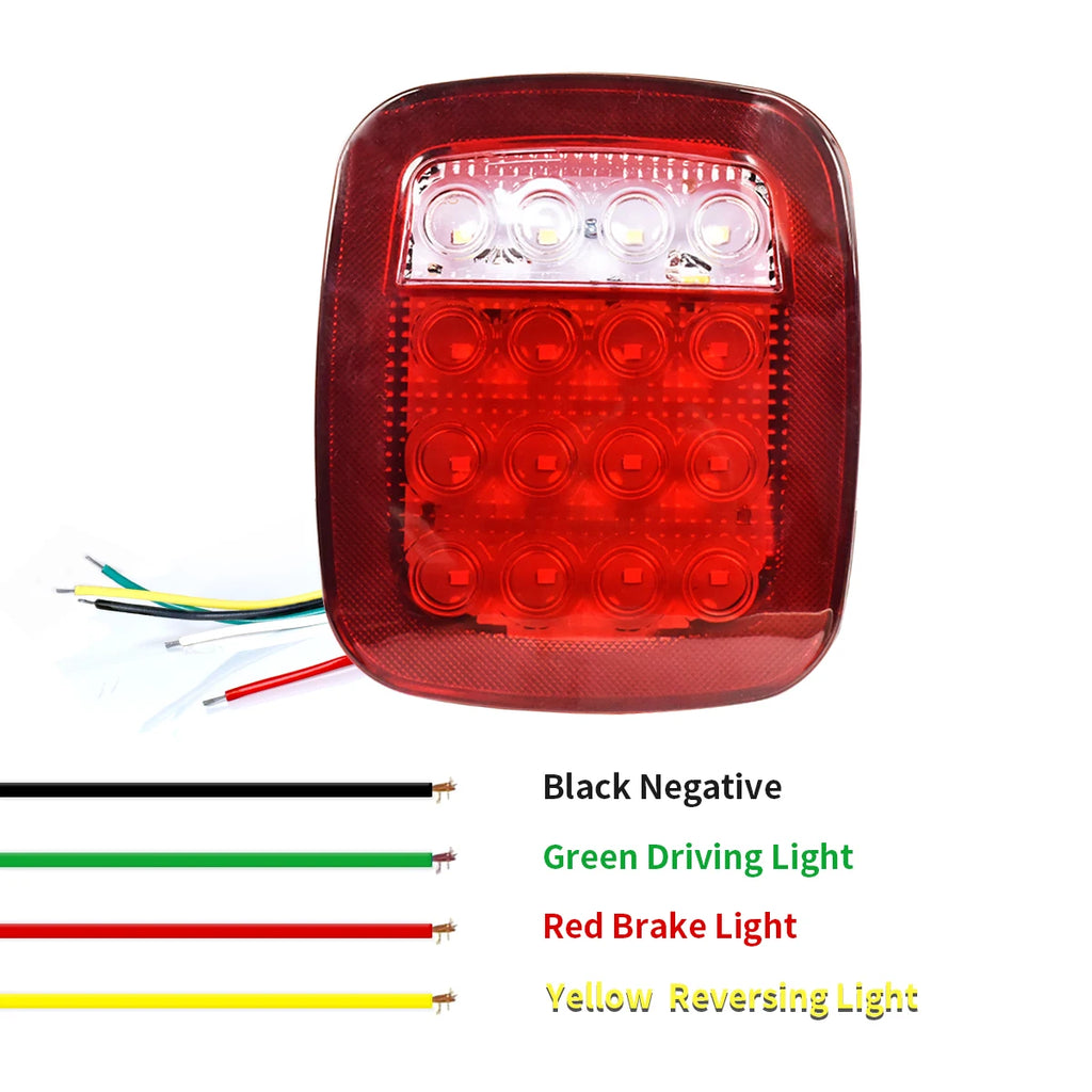 cnsunnyligh LED tail lights 2pcs 12V/24V brake reverse fog 3-in-1 for truck trailer