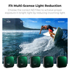 K&F CONCEPT ND2-32 32-512 CPL UV ND4 ND8 ND16 ND64 ND1000 Filter Kit for GoPro HERO 13 12 11 10 Black Action Camera Waterproof