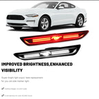 2pcs Car LED Rear Side Marker Light Reflectors For Ford Mustang 2015-2023, Red Rear Fender Bumper side Marker Lamps Assembly