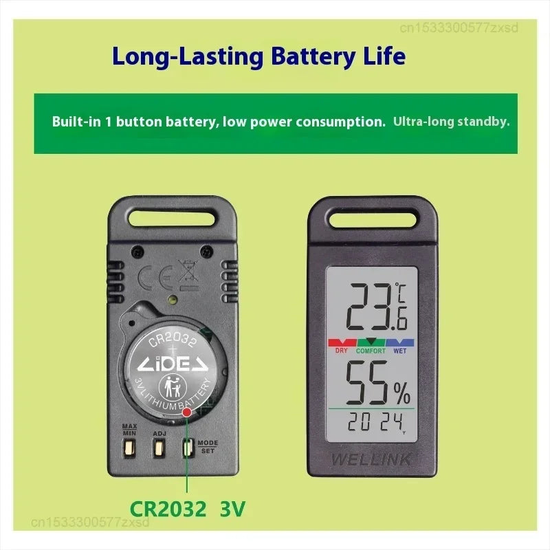 Multifunction Thermometer Hygrometer Automatic Electronic Temperature Humidity Monitor Clock LCD Screen Weather Station for Home