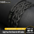 ivipQ-110 Voidthread Black Nylon HiFi Earphone Cable High Purity OCC Gold Plated+Copper Ally 4.4mm 2Pin 0.78 MMCX Audio IEM Wire