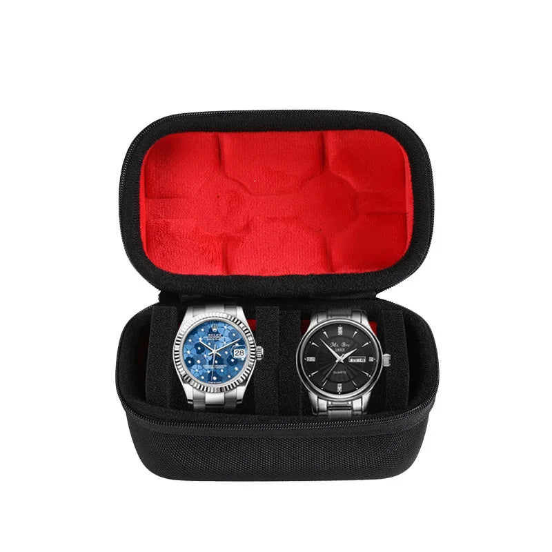Watch Box Organizer for Men,Watch Travel Case Portable Storage Watch Display Holder for Wristwatches with anti-Move Watch Pillow