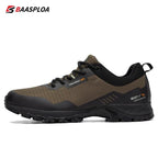 Baasploa Men New Hiking Shoes Outdoor Waterproof Wear Resistant Non Slip Sneakers Male Casual Lightweight Lace-Up Walking Shoes