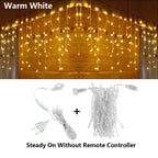 3.5M-40M LED Icicle Curtain String Fairy Lights Garland Outdoor Christmas Lights New Year Birthday Wedding Street Holiday Decor