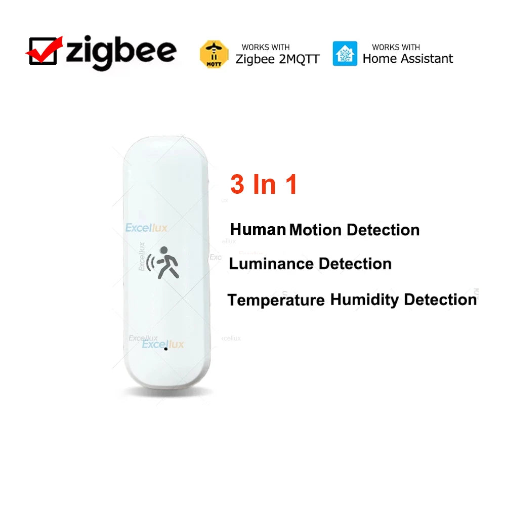 ZigBee Human Motion Sensor Radar Mmwave Temperature and Humidity Sensor Security Burglar Works With Home Assistant Zigbee2MQTT