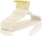 10/20Pcs 44.5cm Large Flocked Plastic Hangers, Men's Large Coat Hangers, Sturdy and Durable, Non-Slip and Non-Deformable, with Gold Hooks, High-End and Elegant