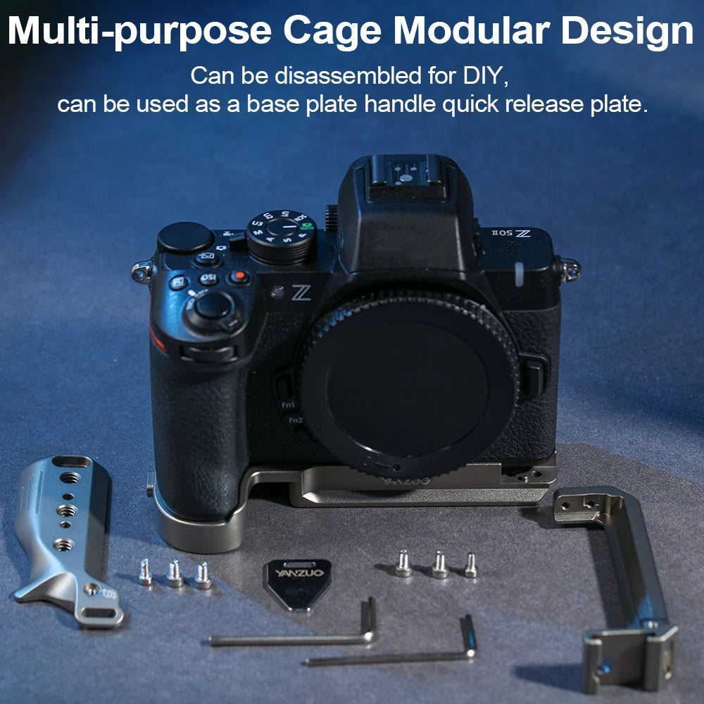 YANZUO Nikon Z50 II Camera Cage Kit2 Black-MiniGrip Metal Expansion Frame