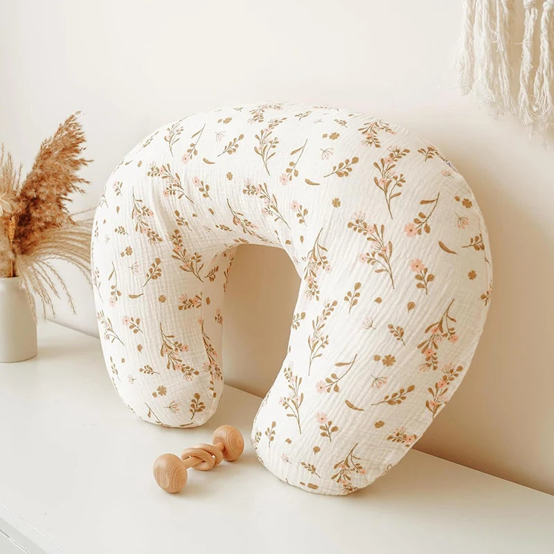 2PCS/set Nursing Pillow Cover for Breastfeeding Pillows Ultra-Soft Muslin Cotton Baby Nursing Pillow Fits Newborn Feeding Pillow