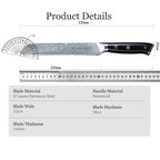 8-inch serrated bread knife Japanese Damascus steel VG10 chef's knife Super sharp kitchen knife for cutting bread and cake knife