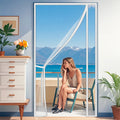TYMF Magnetic Door Screen Mosquito Net Curtain, White Insect Mesh, 100x190cm