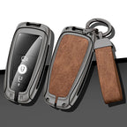 Metal Leather Car Key Case Cover Protector For Ford Raptor F150 Explorer Mustang Fusion Escape F250 F350 F450 RAPTOR Auto Parts