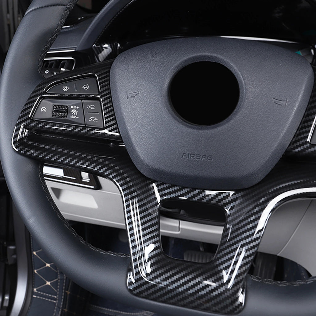 Fit for BYD Song PLUS DM-i EV / Seal U / Sealion 6 2021-2025 Carbon Fiber Printed Interior Steering Wheel Decor Cover Trim